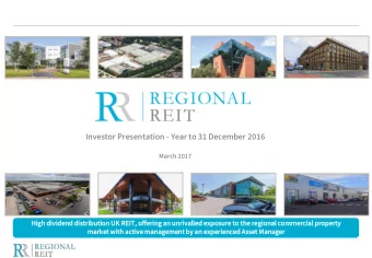 Investor Presentation - Year to 31 December 2016  March 2017  Hig  High  h div  dividend dis  distr