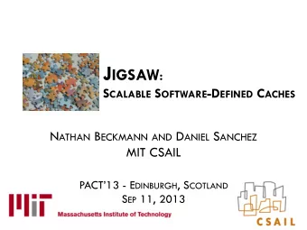 Summary  NUCA is giving us more capacity, but further away  40  Applications have widely