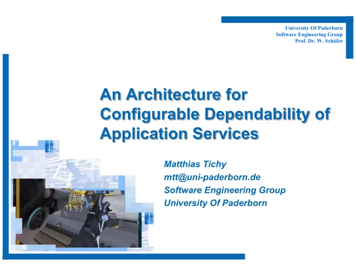 an architecture for an architecture for configurable