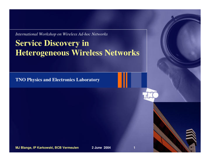 service discovery in heterogeneous wireless networks