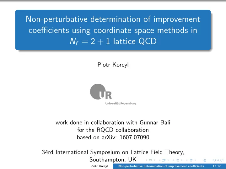 non perturbative determination of improvement