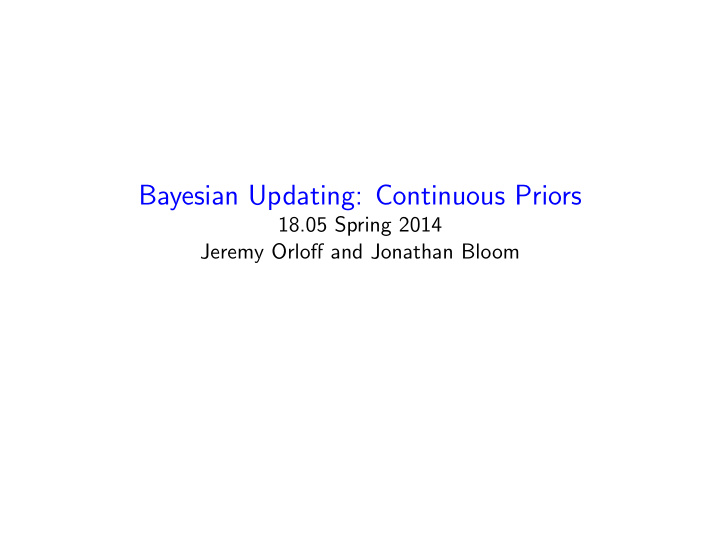 bayesian updating continuous priors
