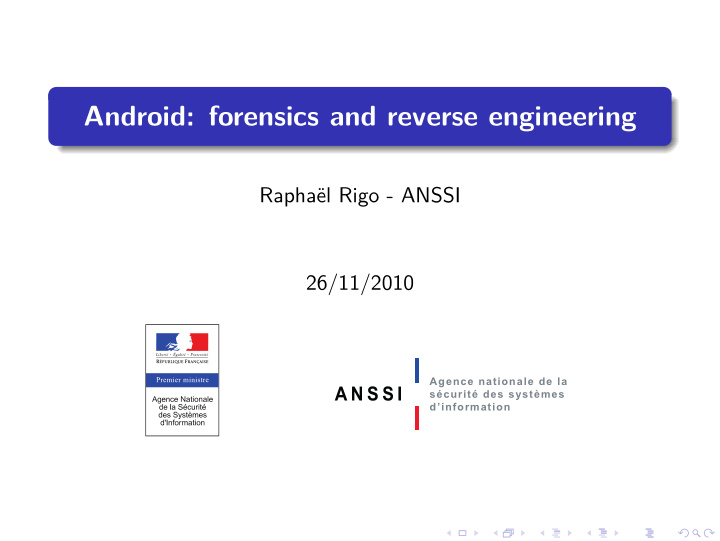 android forensics and reverse engineering