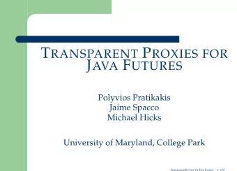 Concurrent Programming  Threads of execution: Thread objects running  in parallel