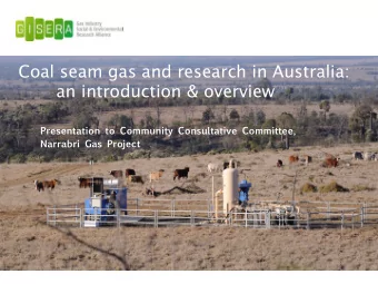 Coal seam gas and research in Australia: Title page with text   an introduction &amp; overview