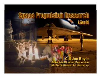 Col Joe Boyle  Col Joe Boyle  Associate Director, Propulsion  Associate Director, Propulsion  Air