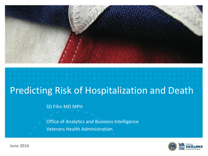 predicting risk of hospitalization and death
