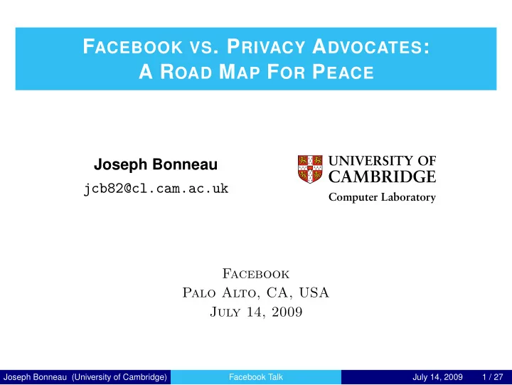 f acebook vs p rivacy a dvocates