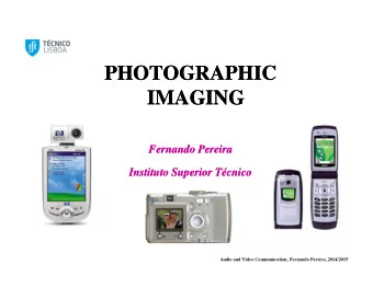 PHOTOGRAPHIC  PHOTOGRAPHIC  IMAGING  IMAGING  Fernando Pereira  Fernando Pereira  Instituto