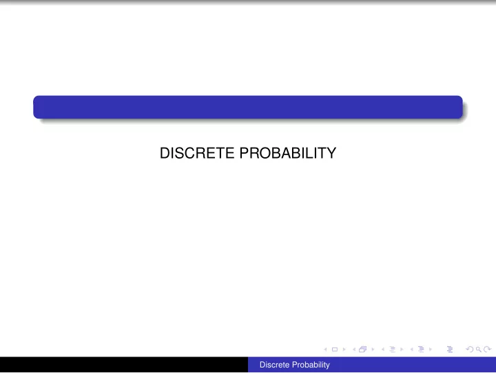 discrete probability