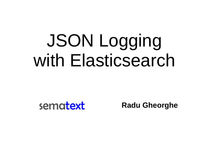json logging with elasticsearch