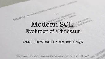 Modern SQL:  Evolution of a dinosaur  @MarkusWinand  @ModernSQL