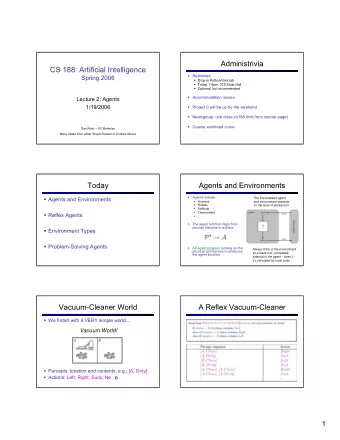 Administrivia  CS 188: Artificial Intelligence  Reminder:  Spring 2006  Drop-in Python/Unix