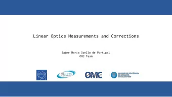 Linear Optics Measurements and Corrections  Jaime Maria Coello de Portugal  OMC Team  Introduction