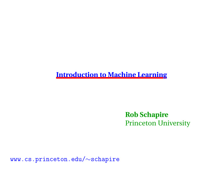 introduction to machine learning introduction to machine