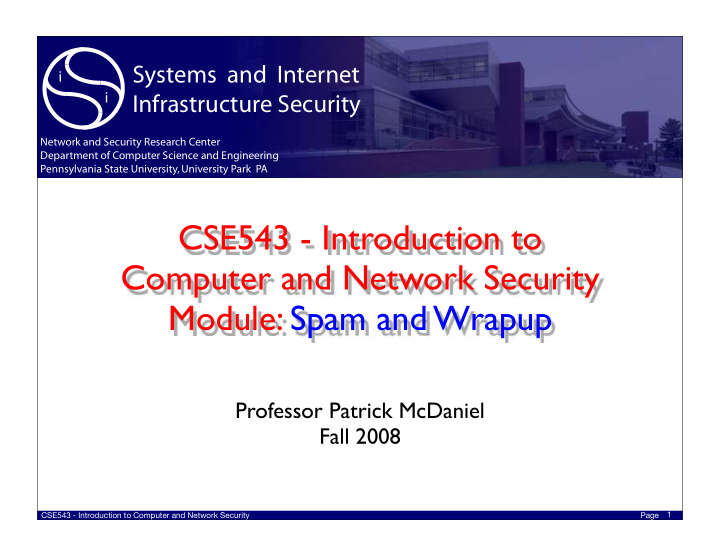 cse543 introduction to computer and network security