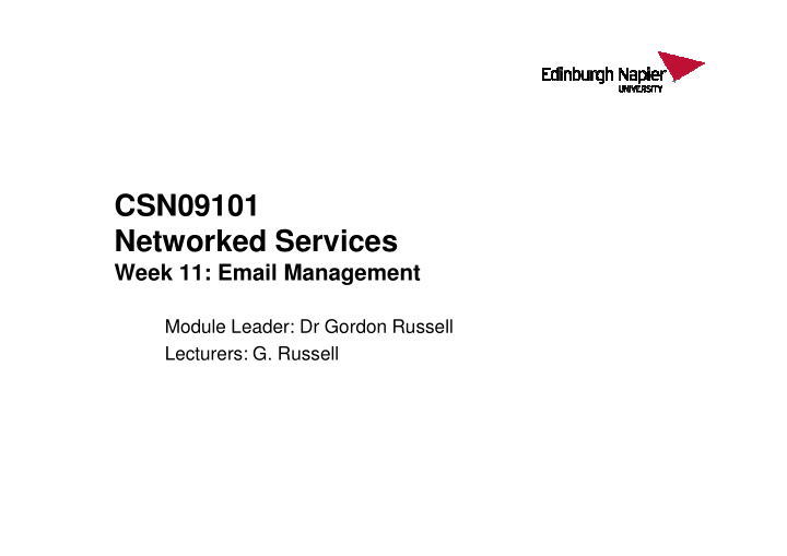 csn09101 networked services