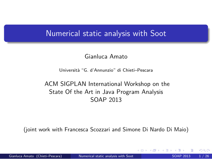 numerical static analysis with soot