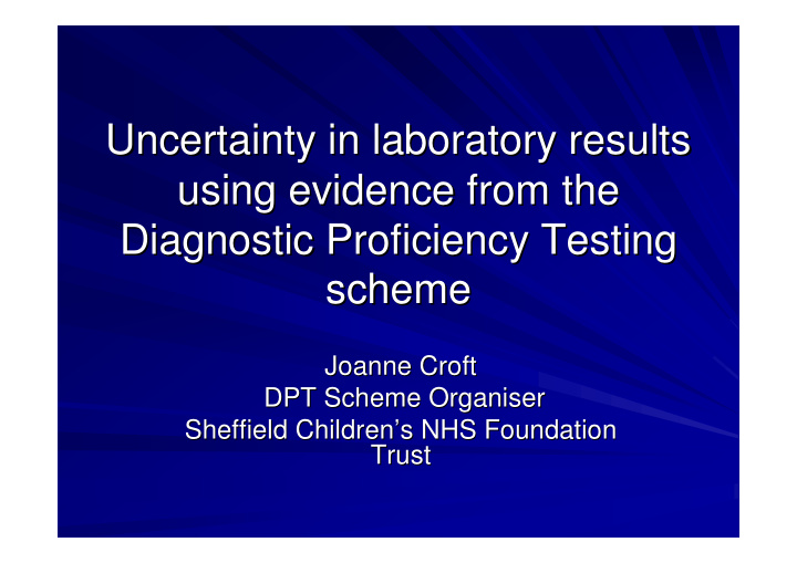uncertainty in laboratory results uncertainty in