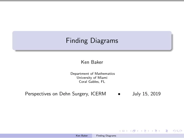 finding diagrams
