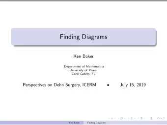 Finding Diagrams  Ken Baker  Department of Mathematics  University of Miami  Coral Gables, FL