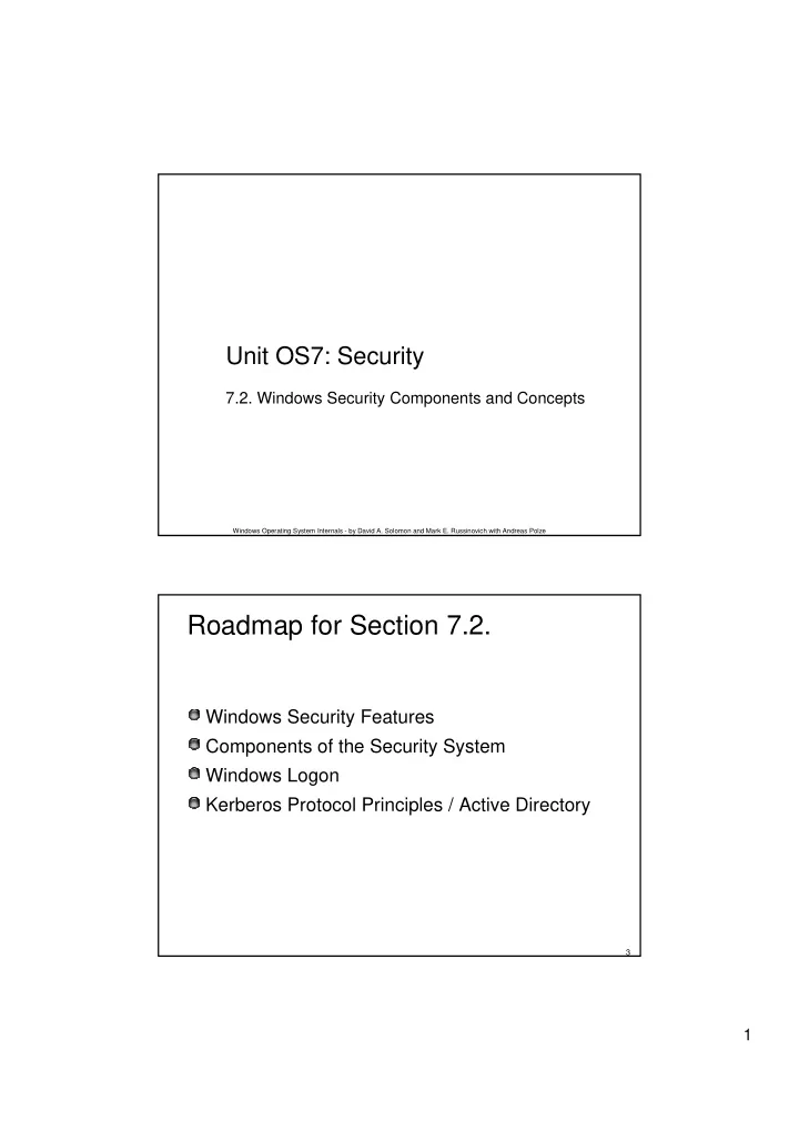 roadmap for section 7 2