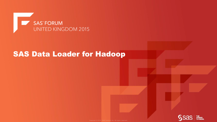sas data loader for hadoop agenda