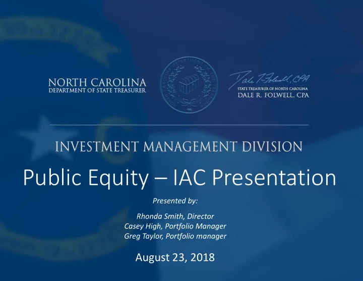 public equity iac presentation