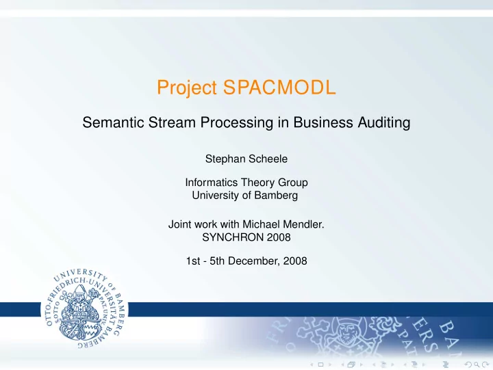 project spacmodl