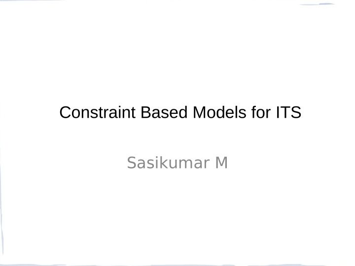 constraint based models for its