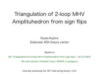 Triangulation of 2-loop MHV  Amplituhedron from sign flips  Ryota Kojima  Sokendai, KEK theory