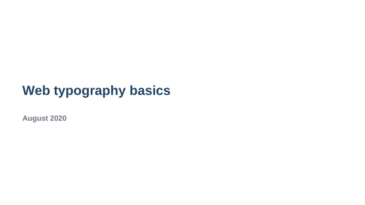 web typography basics