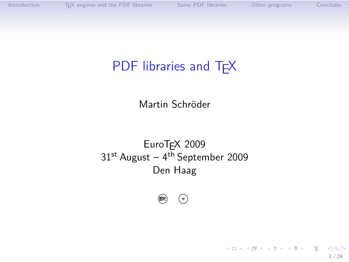 pdf libraries and t ex