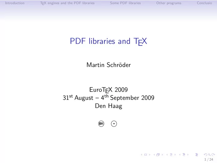 pdf libraries and t ex
