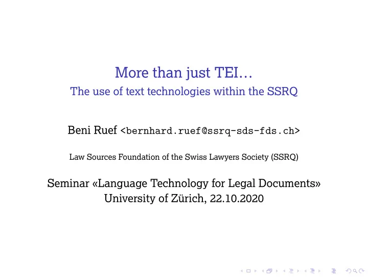 more than just tei