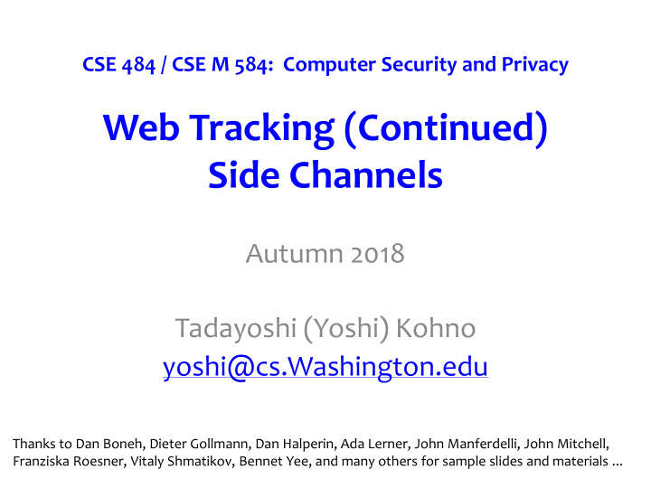 web tracking continued