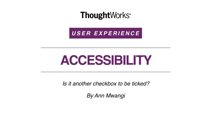 accessibility