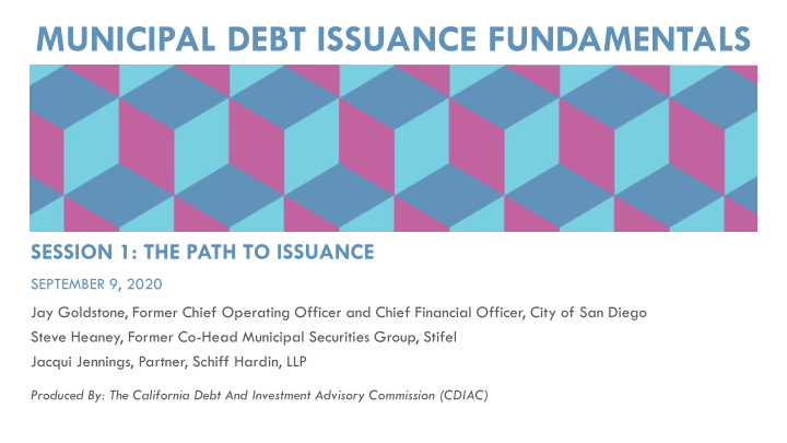 municipal debt issuance fundamentals