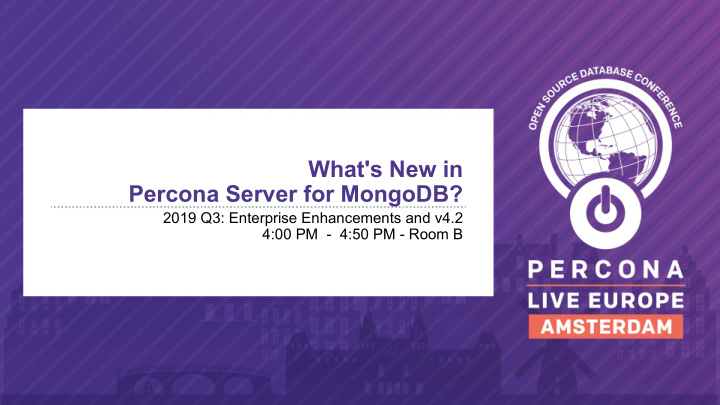 what s new in percona server for mongodb