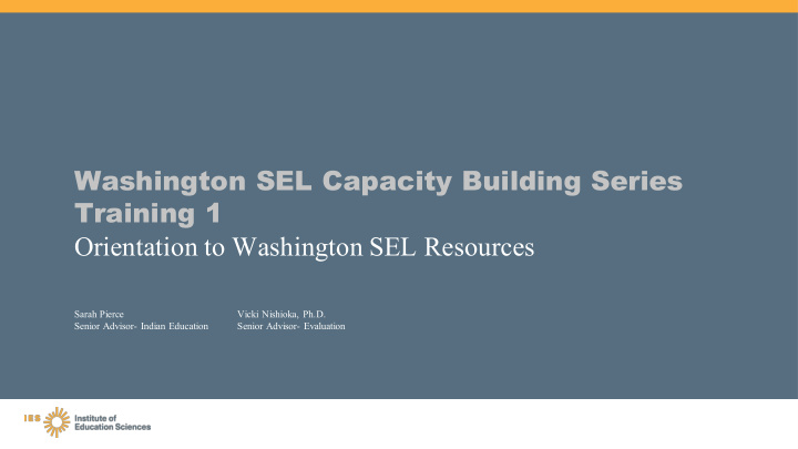 washington sel capacity building series training 1