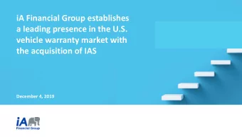 iA Financial Group establishes  a leading presence in the U.S.  vehicle warranty market with  the