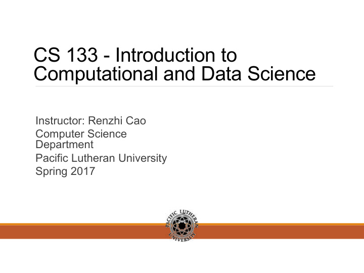 cs 133 introduction to computational and data science