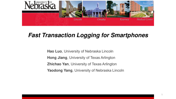 fast transaction logging for smartphones