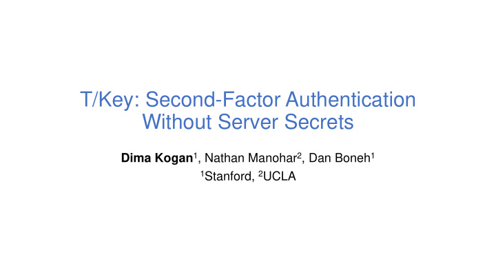 t key second factor authentication