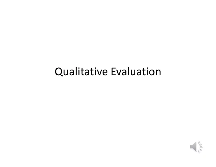 qualitative evaluation food for thought