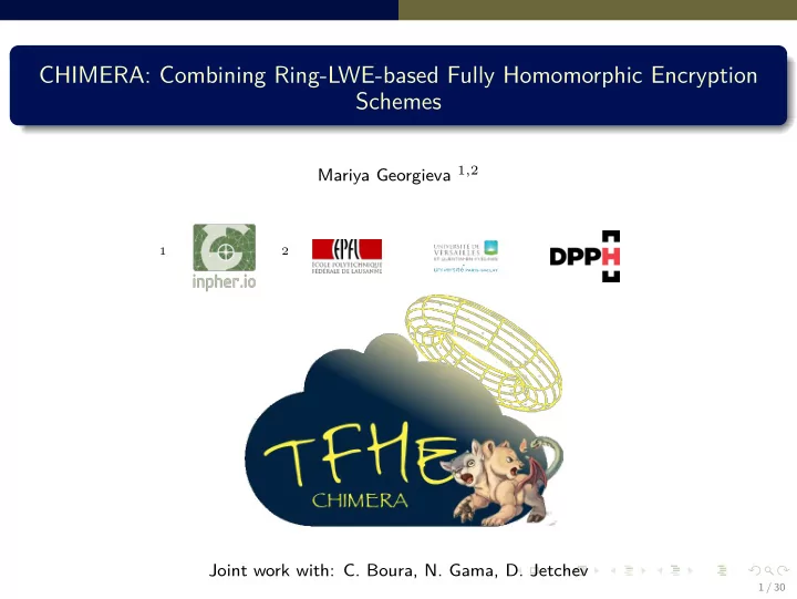 chimera combining ring lwe based fully homomorphic
