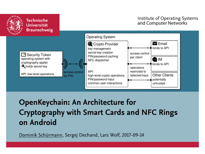 openkeychain an architecture for cryptography with smart