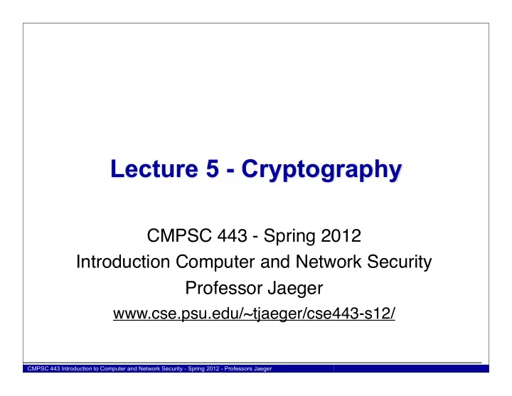 lecture 5 cryptography