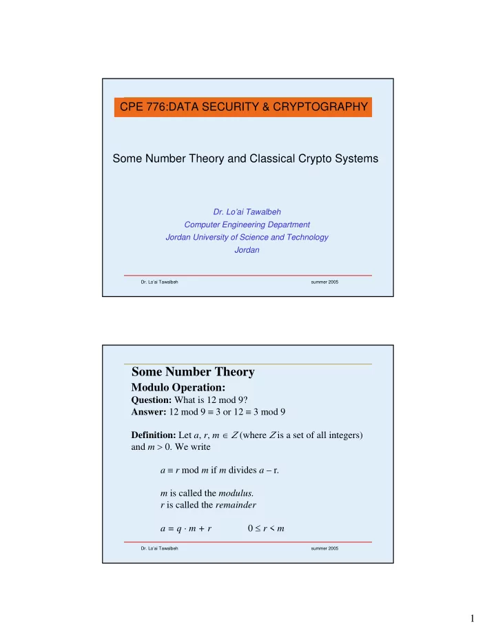 some number theory