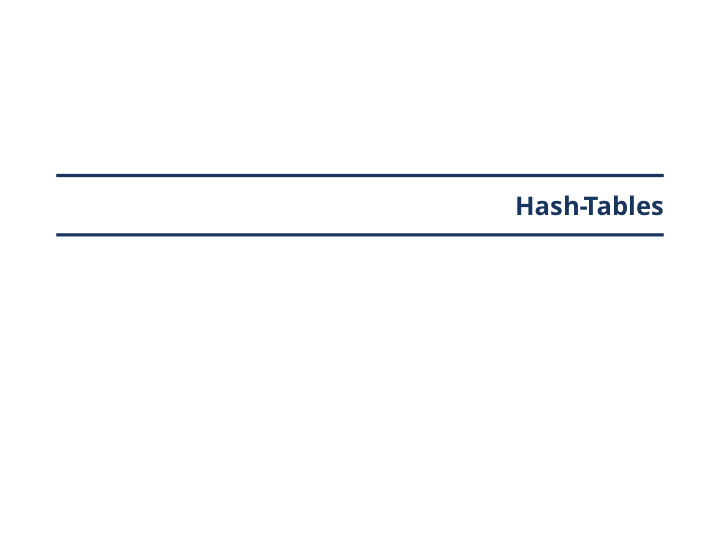 hash tables introduction dictionary